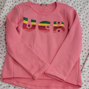 Pink girls long sleeved thin sweater